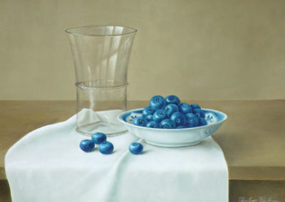 Blueberries and a Glass