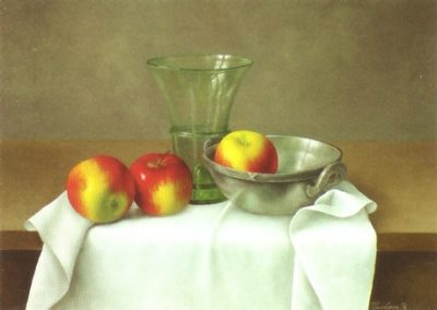 Three Apples with a Glass